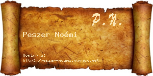 Peszer Noémi névjegykártya